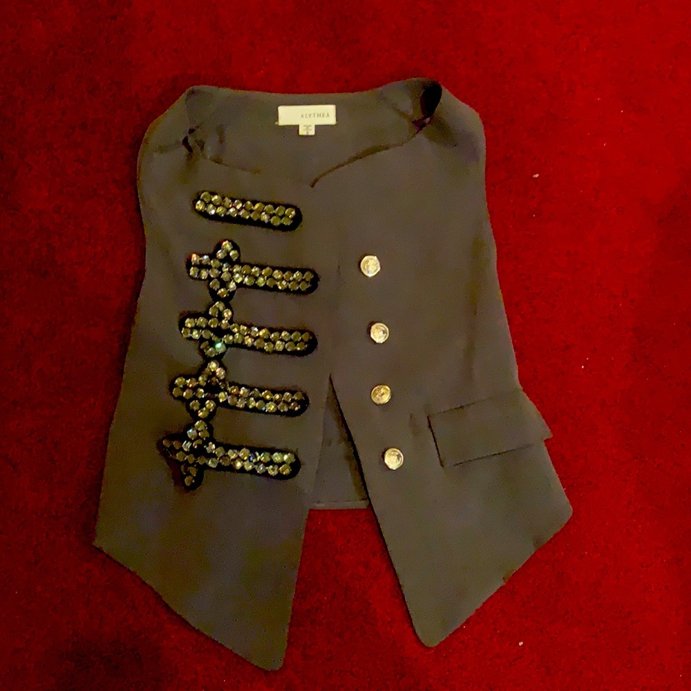 Crystal adorned open vest junior size Small